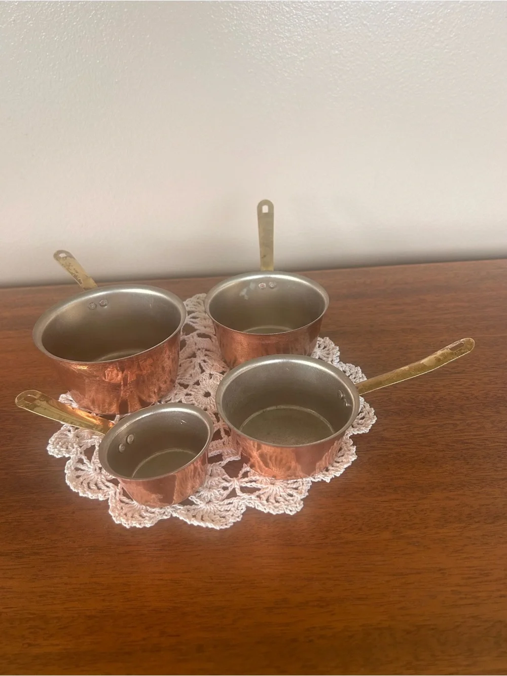 Vintage Copper Brass Measuring Cups Set of 4 Benjamin&Medwin Douro Made in Spain